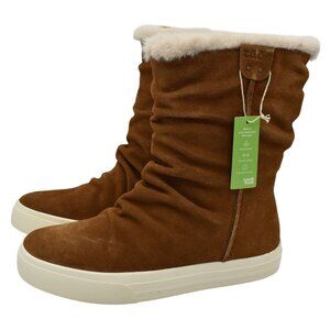 Taos Womens Size 7 Cozy Chic Chestnut Suede Pull On Ruched Booties Boots Shoes